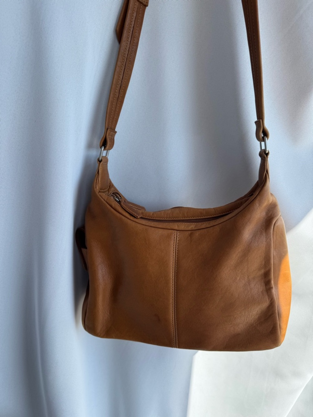 Tignanello Cognac Leather Shoulder Bag